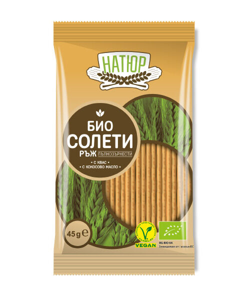 БИО пълнозърнести солети от ръж “Натюр”, 45 гр.