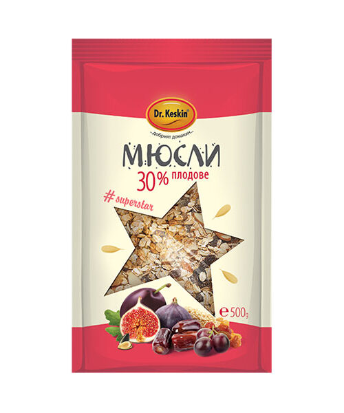 Мюсли 30% плодове Dr. Keskin, 500 гр.