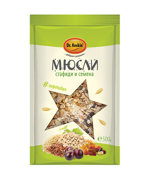 Мюсли Семена и стафиди Dr. Keskin, 500 гр.