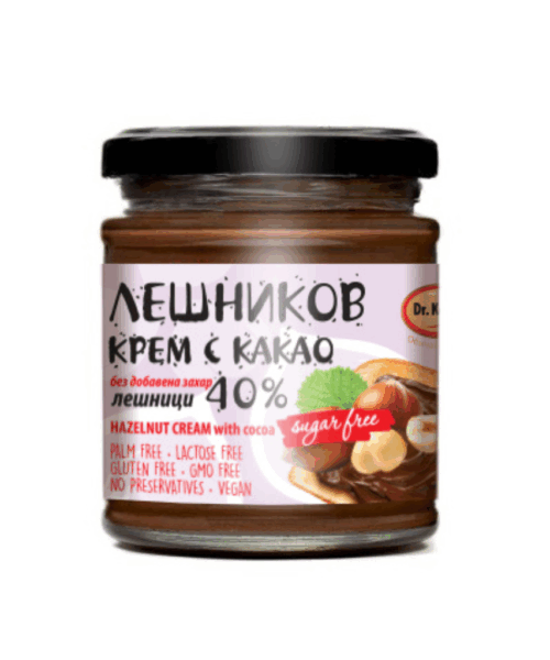 Лешников крем с какао, без захар Dr. Keskin, 200 гр.