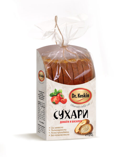СПАСИ | Сухари "Dr. Keskin", с домат и босилек, 120 гр.