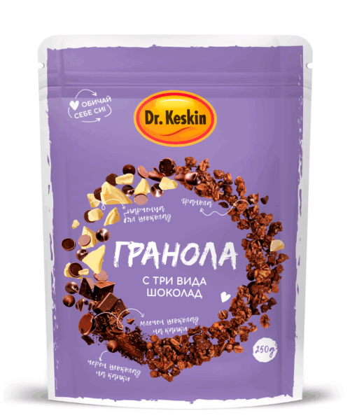Гранола Три вида шоколад, Dr. Keskin, 250 гр.